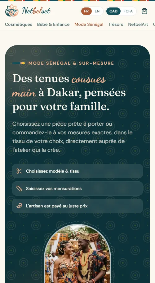 Le site Netbelset affiché sur un téléphone